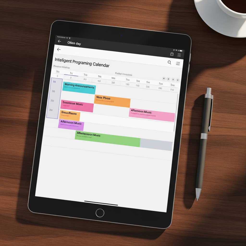 Calendario intelligente sulla dashboard di My Corporate Radio