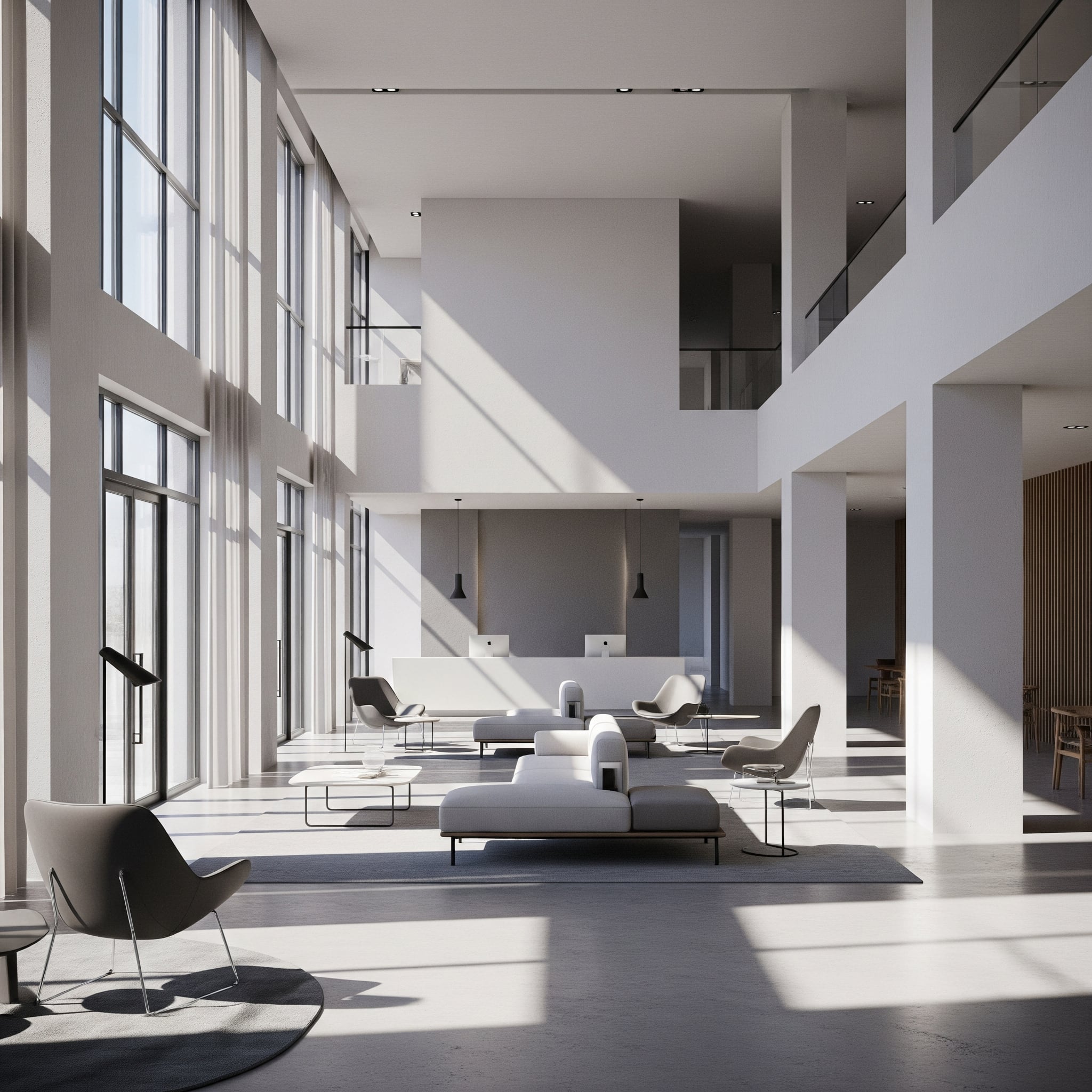 Atmosfera accogliente nella lobby di un hotel di lusso grazie a una radio per hotel personalizzata