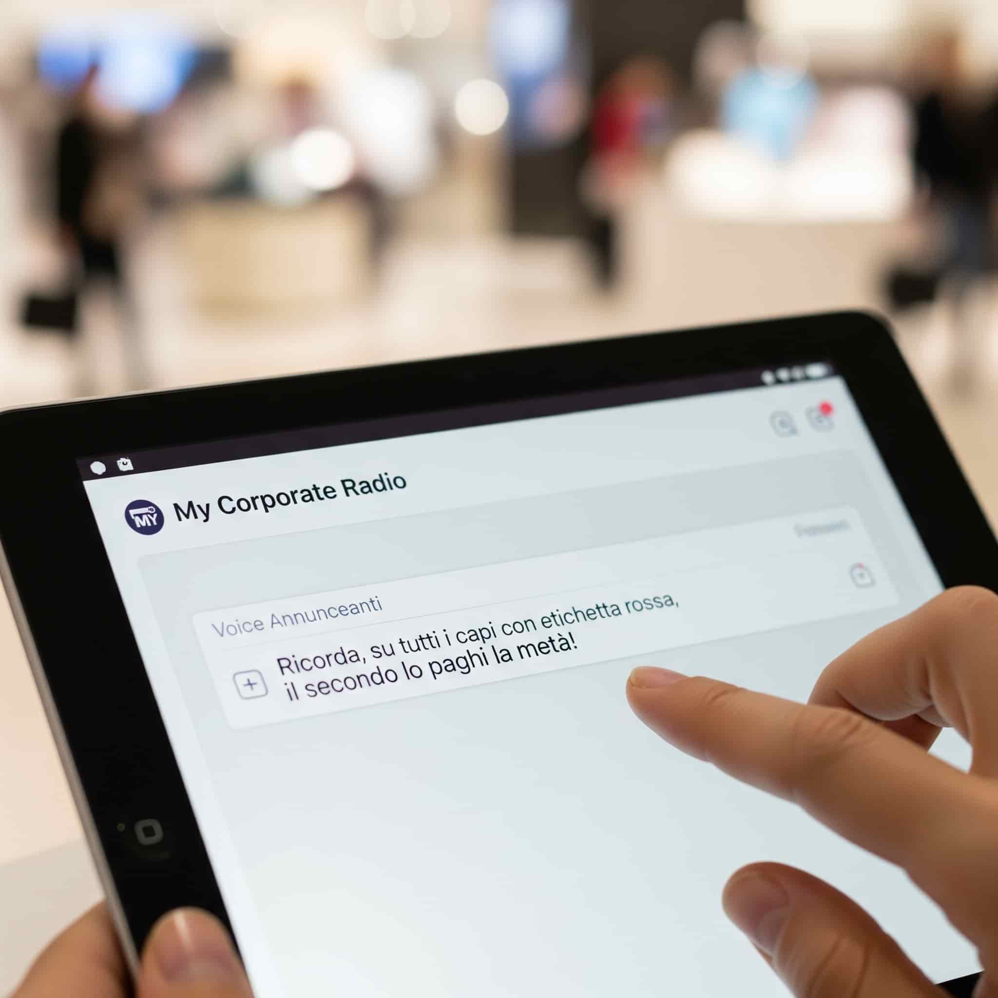 Dashboard per creare annunci vocali per le promozioni dei saldi
