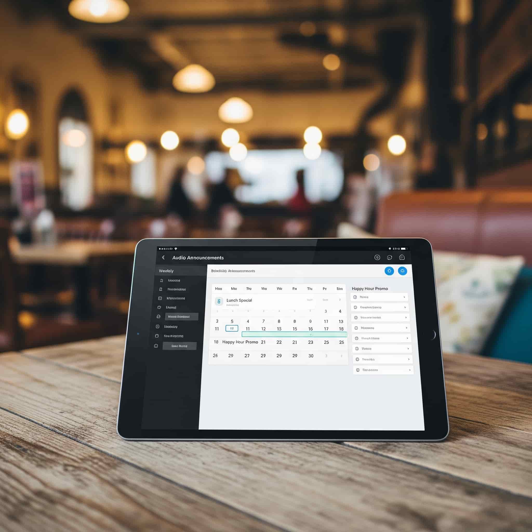 Dashboard per la programmazione di annunci vocali in un ristorante