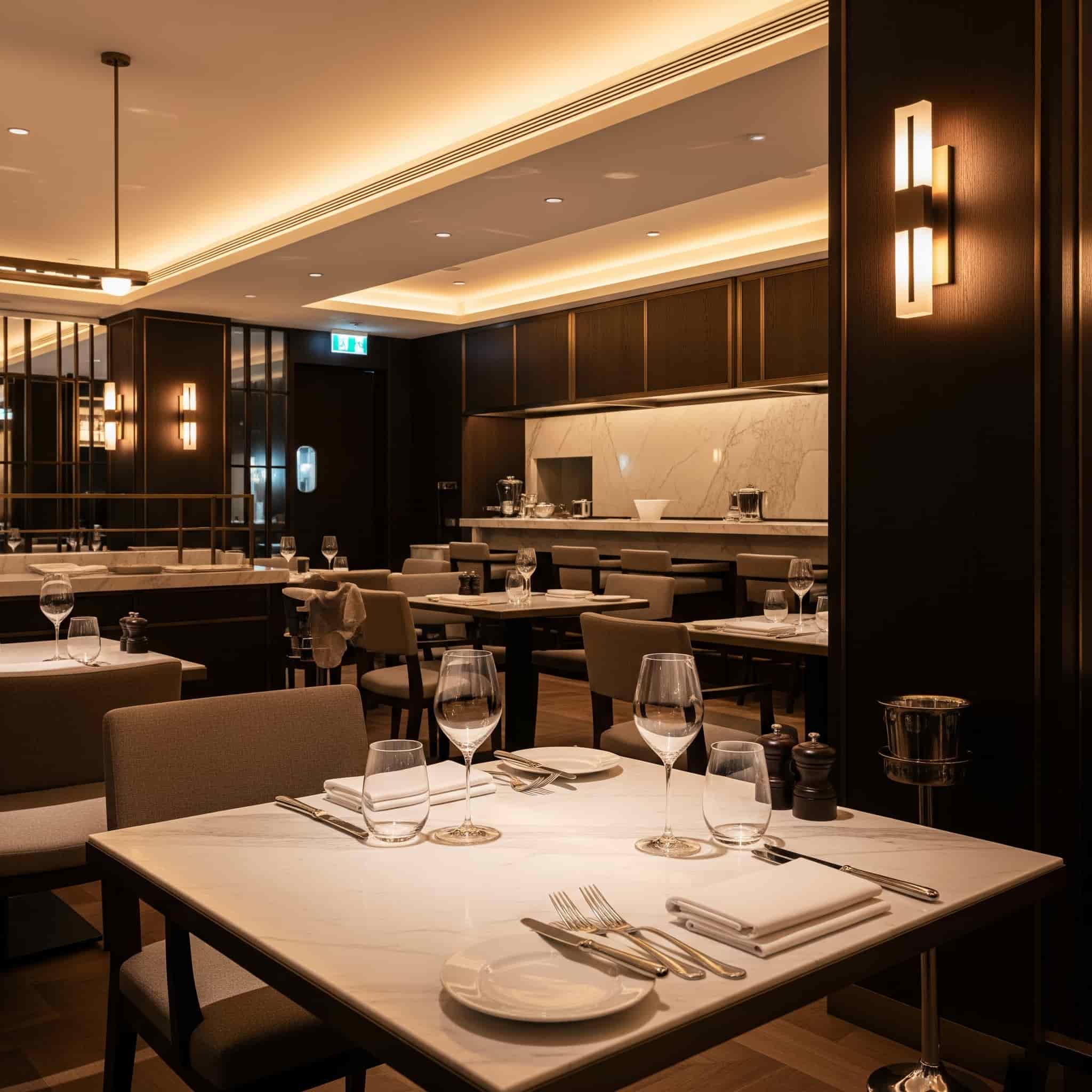 Atmosfera elegante di un ristorante con musica di sottofondo curata