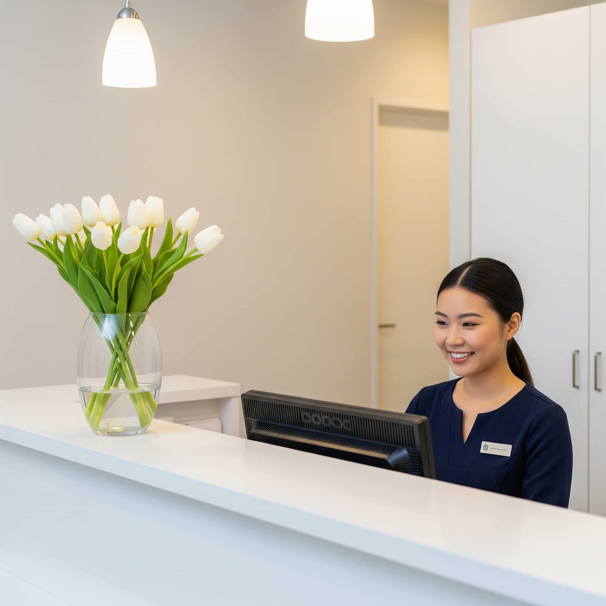 Reception di una clinica privata, simbolo di comunicazione professionale